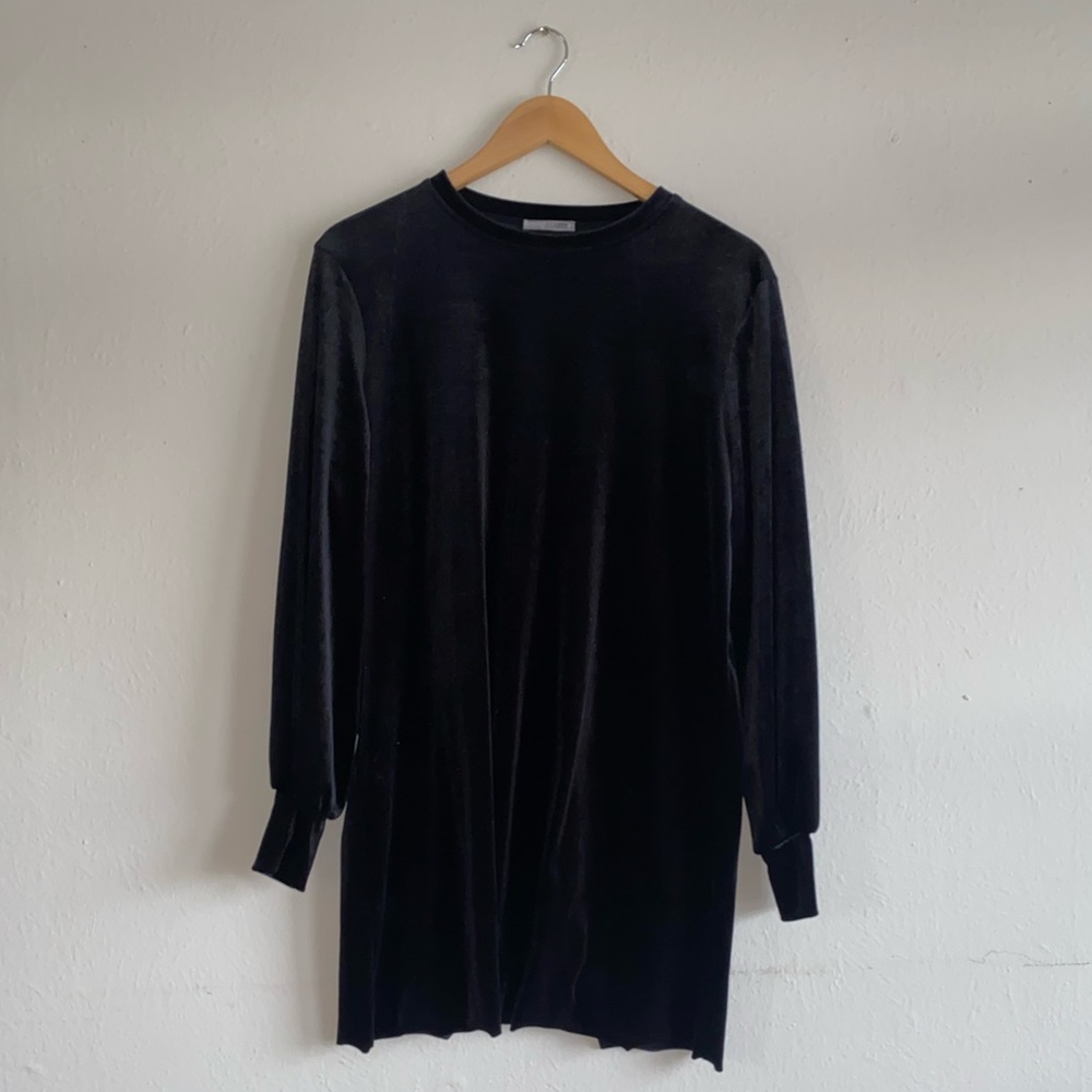 Little Black Velveteen Dress